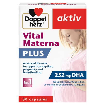 Illustration of the product packaging Doppelherz aktiv Vital Materna PLUS front view